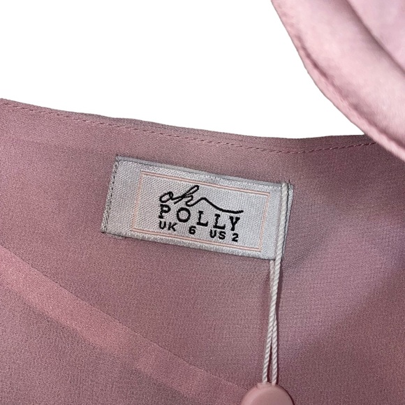 Oh Polly ADELITA Asymmetric Multi Strap Ruffle Detail Mini Dress in Blush NWT - Picture 7 of 15